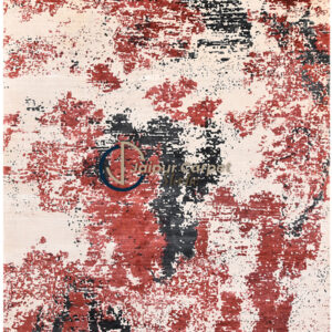 Rusted Echelon Rug-Hand-Knotted Abstract Wool Rug