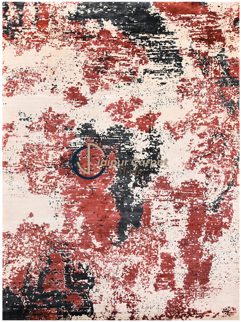 Rusted Echelon Rug-Hand-Knotted Abstract Wool Rug