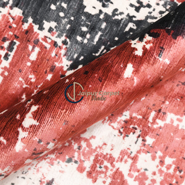 Rusted Echelon Rug-Hand-Knotted Abstract Wool Rug - Image 4