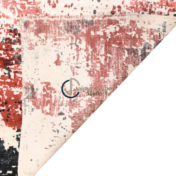 Rusted Echelon Rug-Hand-Knotted Abstract Wool Rug - Image 7