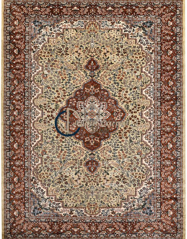 Scarlet Reverie – Hand-Knotted Silk Persian Rug