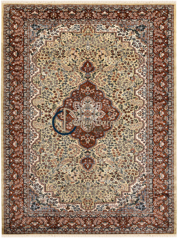 Scarlet Reverie – Hand-Knotted Silk Persian Rug