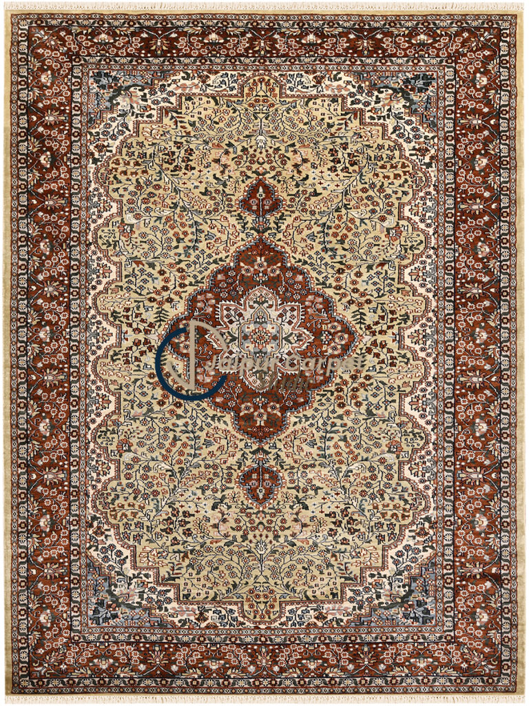 Scarlet Reverie – Hand-Knotted Silk Persian Rug