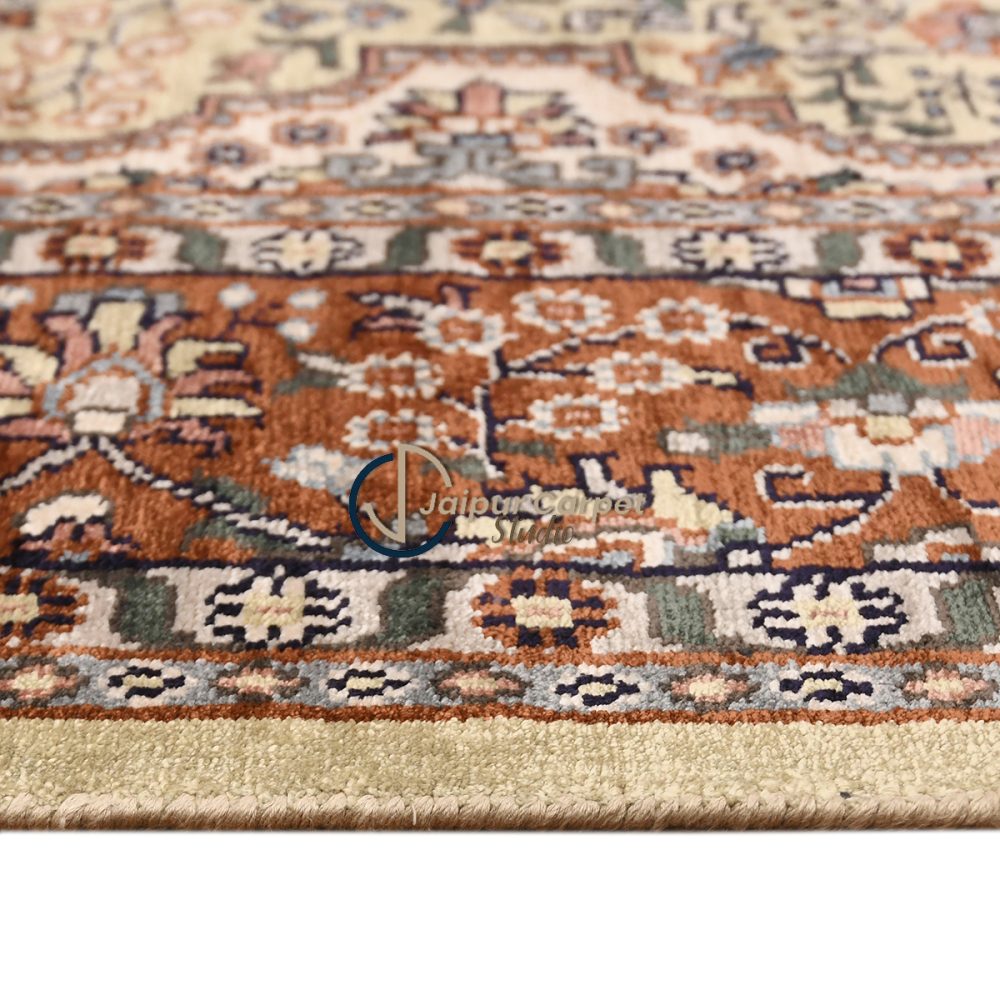 Scarlet Reverie – Hand-Knotted Silk Persian Rug - Image 6