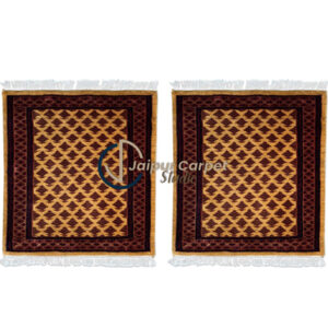 Camel Bloom Duo – Artisan Hand-Knotted Wool Rugs Pair