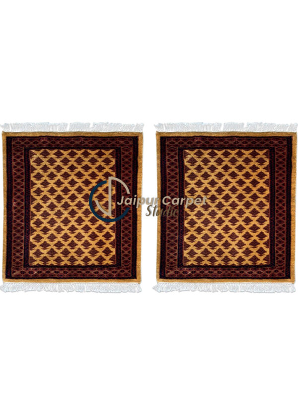 Camel Bloom Duo – Artisan Hand-Knotted Wool Rugs Pair