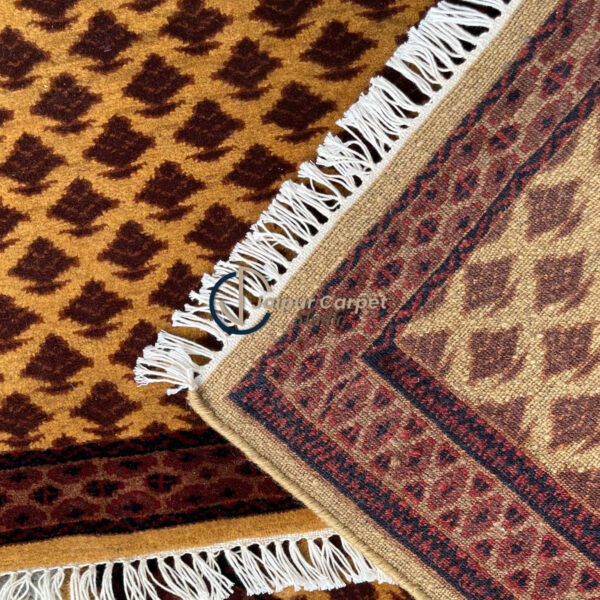 Camel Bloom Duo – Artisan Hand-Knotted Wool Rugs Pair - Image 4
