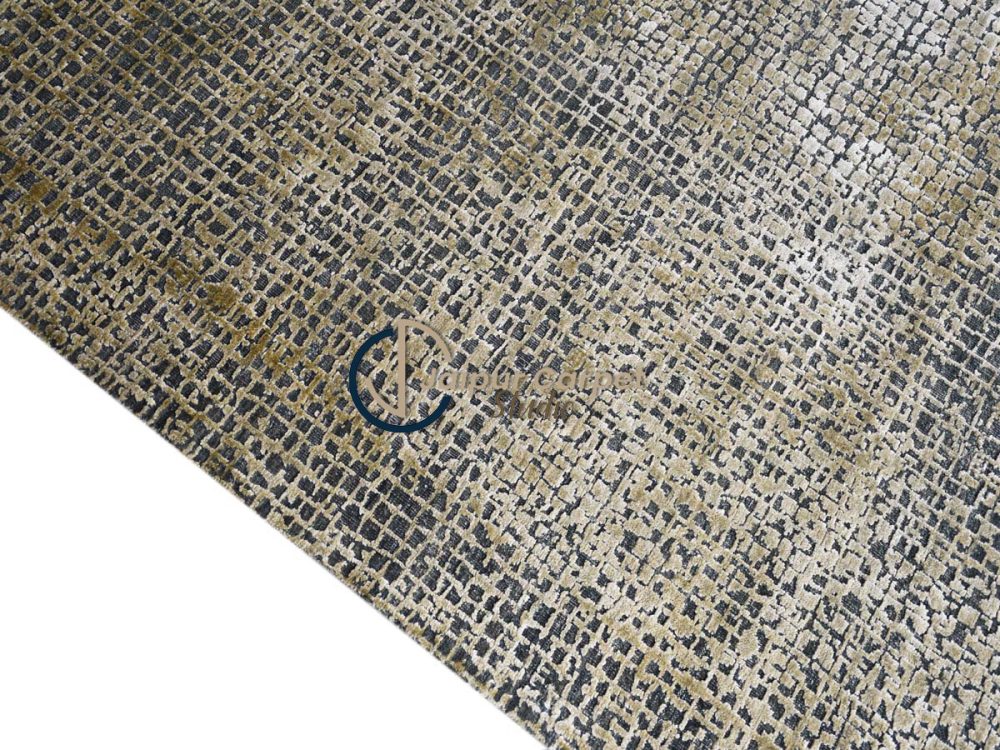 Luxury Handwoven Olive Grid Rug – Modern Textured Weave for Elegant Interiors - Image 5
