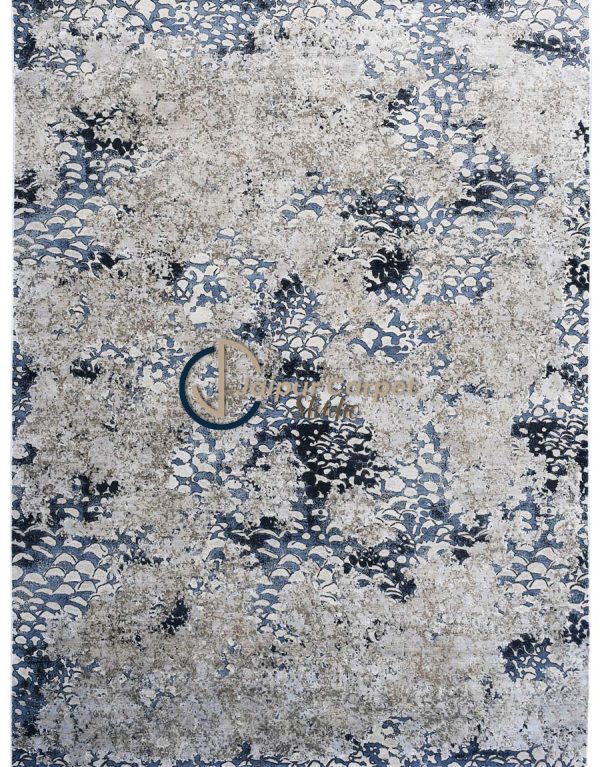 Misty Waves Luxury Area Rug – Abstract Blue & Gray Designer Carpet