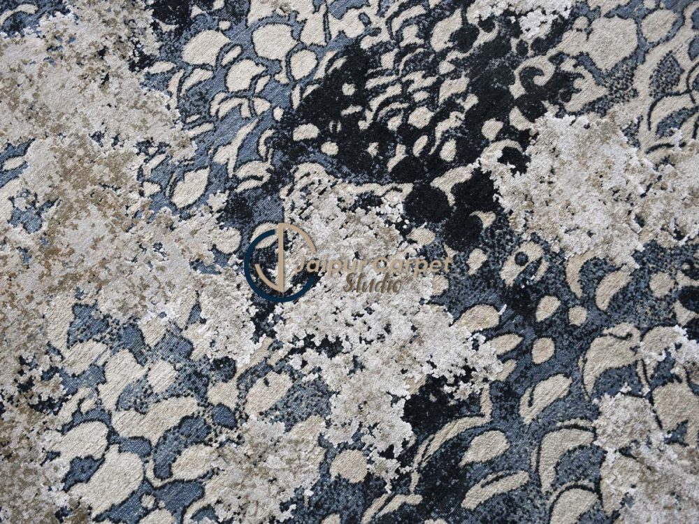 Misty Waves Luxury Area Rug – Abstract Blue & Gray Designer Carpet - Image 4