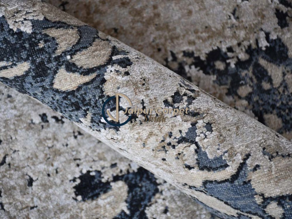Misty Waves Luxury Area Rug – Abstract Blue & Gray Designer Carpet - Image 5