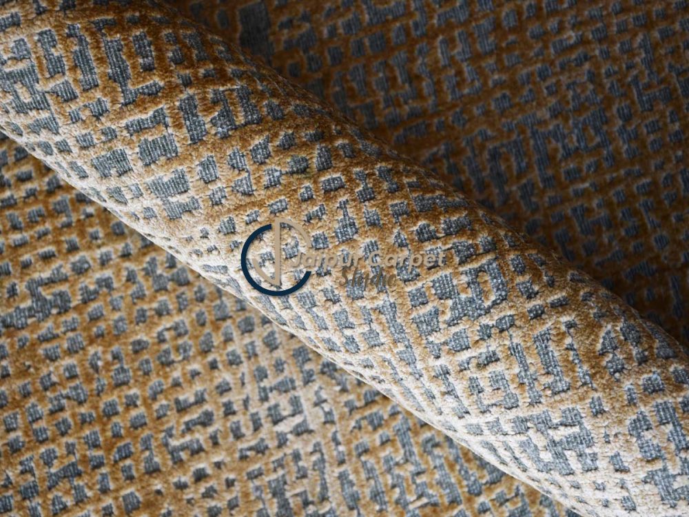 Modern Textured Wool Carpet – Yellow and Gray Accents - Image 5