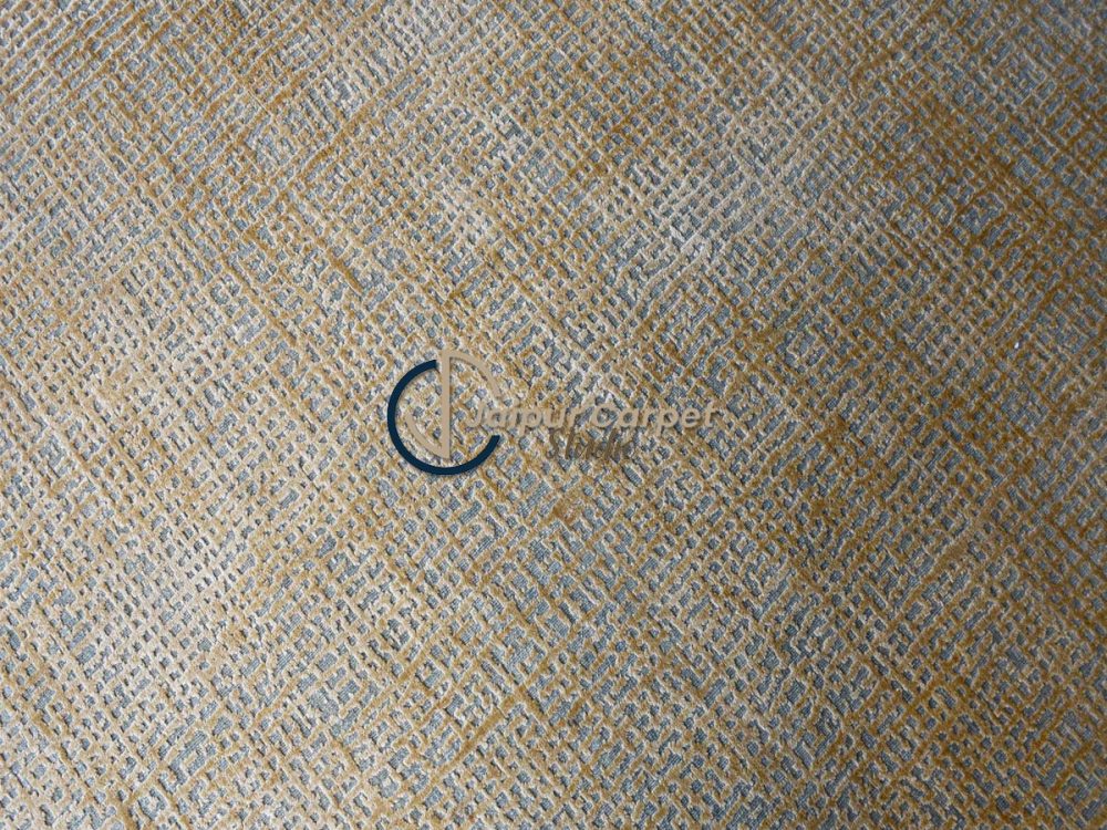 Modern Textured Wool Carpet – Yellow and Gray Accents - Image 3