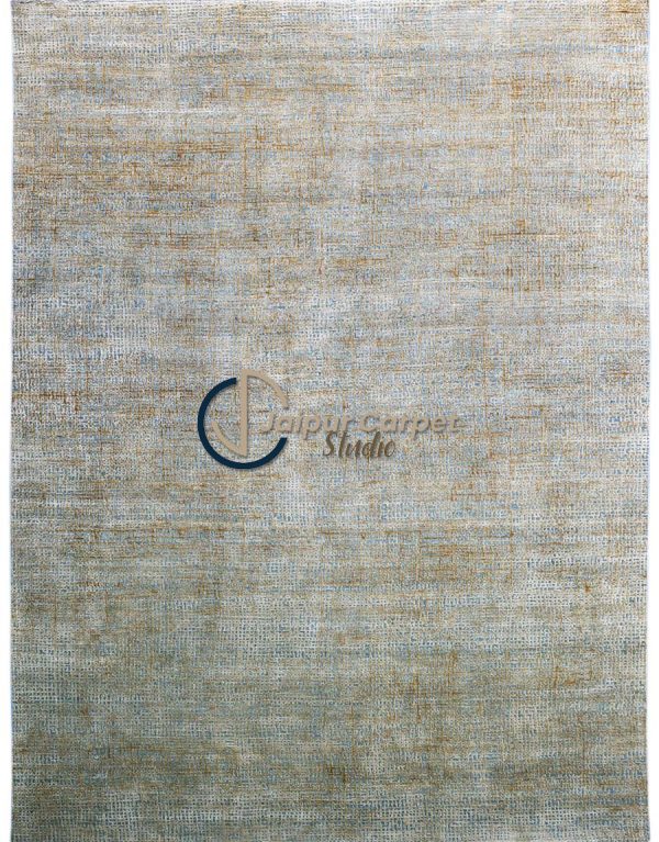 Modern Textured Wool Carpet – Yellow and Gray Accents