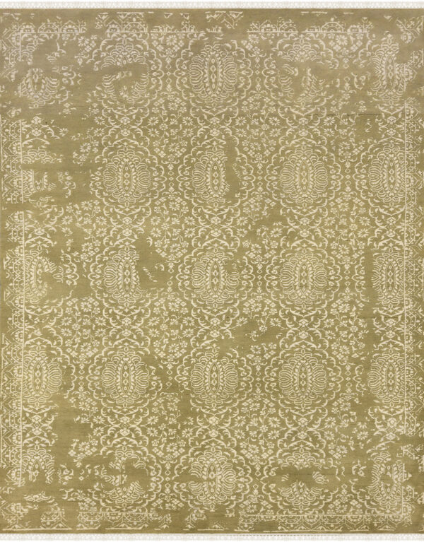 New Zealand - Green Hand-Knotted Wool Rug