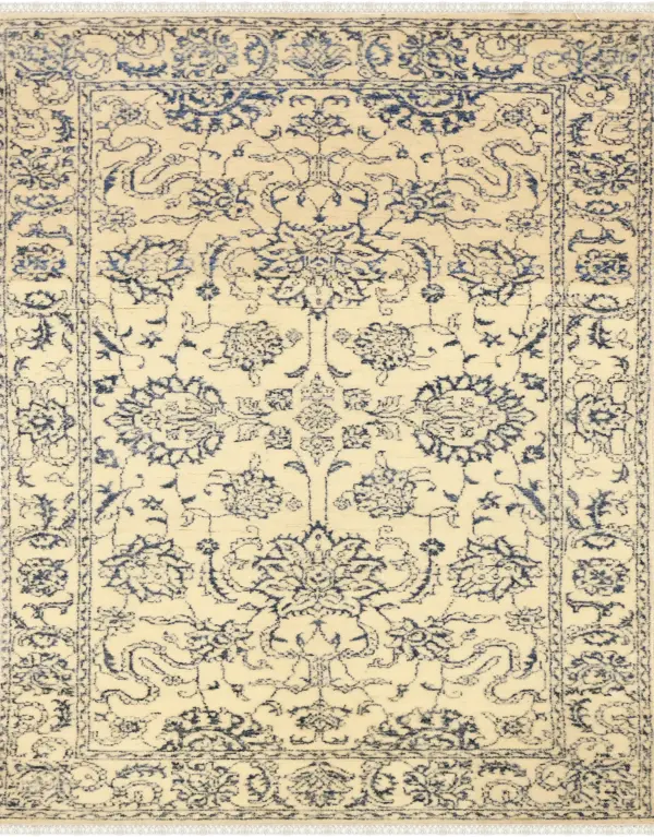 Geometric Labyrinth Hand Knotted Rug