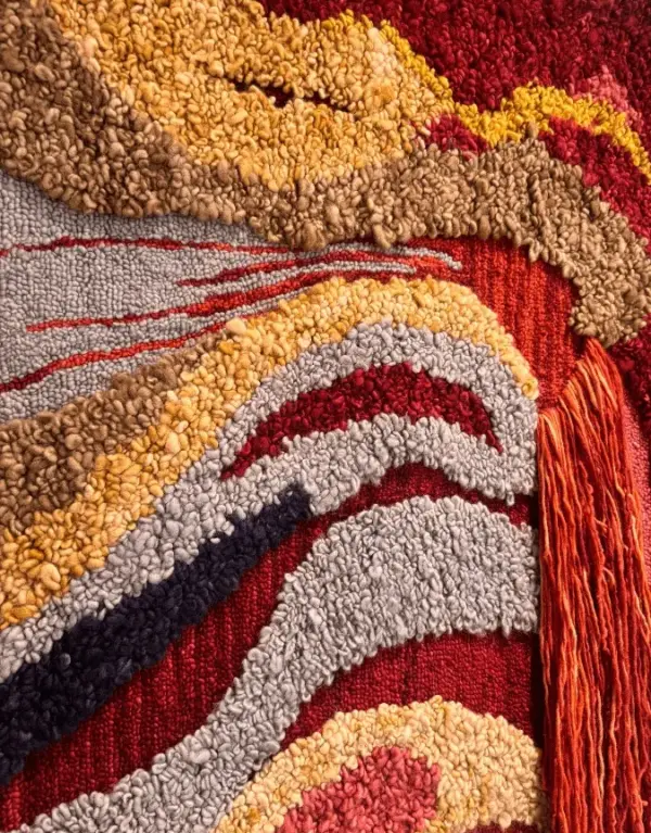 Obsidian Flow Abstract Wall Rug