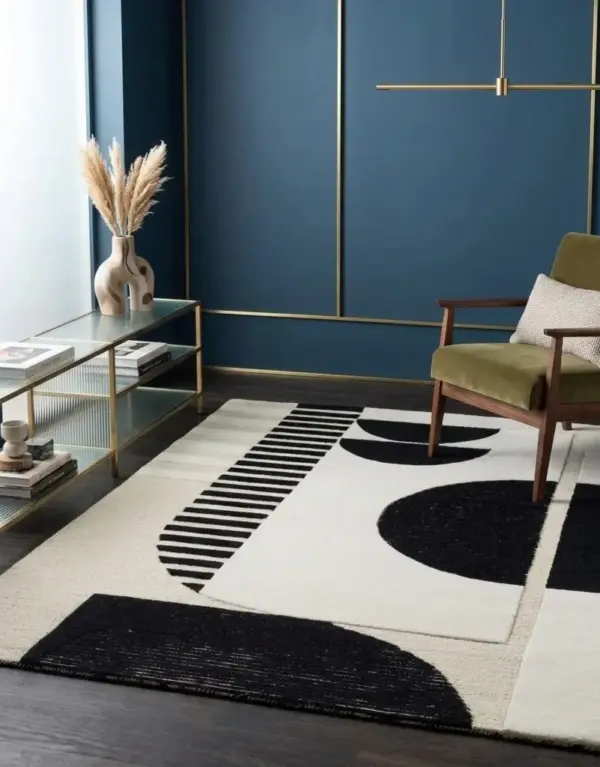 Noir Abstract Ink Tufted Rug